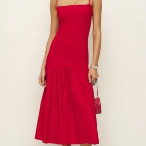 Reformation Red Midi Dress